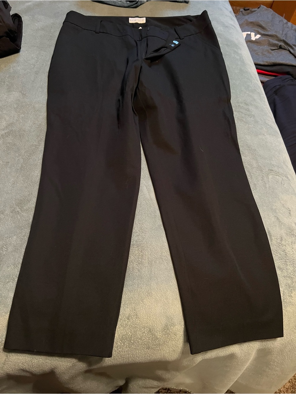 Ava & Viv Black Straight-Leg Dress Pants